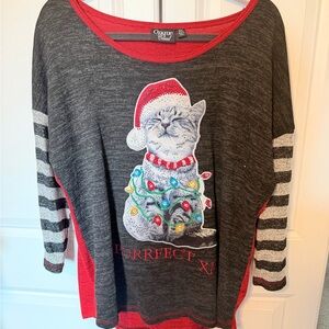 Onque Casuals Red and Gray Sweater